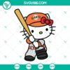 Hello Kitty San Francisco Giants SVG design featuring Kitty in Giants attire, in PNG and DXF formats for digital use.