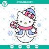 Hello Kitty snowman SVG featuring a cute cat, perfect for Christmas projects. Kawaii design in PNG and DXF formats.