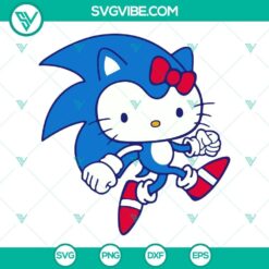 Hello Kitty Sonic The Hedgehog themed SVG images for digital designs, featuring cute and iconic characters. Great for fan art projects.