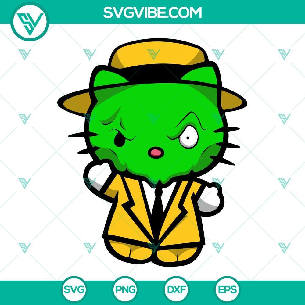 Hello Kitty Stanley Ipkiss SVG, Kitty Cat The Mask SVG PNG DXF EPS Design Hello Kitty as Stanley Ipkiss from The Mask, SVG download with Kitty Cat design in PNG and DXF formats.