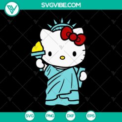 Hello Kitty Statue of Liberty and Bow Tie SVG designs in New York theme, perfect for download.