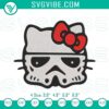 Hello Kitty Stormtrooper embroidery design, cute Star Wars crossover machine file for craft projects.