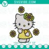 Adorable Hello Kitty sunflower embroidery designs, cute kawaii cat with flower patterns, perfect for crafts and projects.