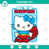 Hello Kitty Super Man superhero design, Instant download in SVG, PNG, DXF, EPS formats for crafting projects.
