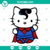 Hello Kitty Super Man SVG images with Super Man DC Comics design, including PNG DXF EPS files for download.