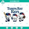 Hello Kitty Tampa Bay Rays baseball team logo SVG image in PNG, DXF, and EPS formats for sports fans and craft projects.