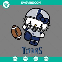 Hello Kitty Tennessee Titans logo design SVG file with PNG, EPS, and DXF formats, ideal for crafting projects.