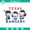 Hello Kitty Texas Rangers baseball team themed SVG file with PNG, DXF, and EPS formats for crafting.