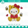 Adorable Hello Kitty and Winnie the Pooh embroidery design, showing cute cartoon friendship theme.