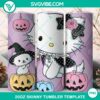 Hello Kitty Witch Pumpkin 20oz Tumbler Wrap PNG File - Halloween-themed tumbler design featuring Hello Kitty in a witch costume with pumpkins.