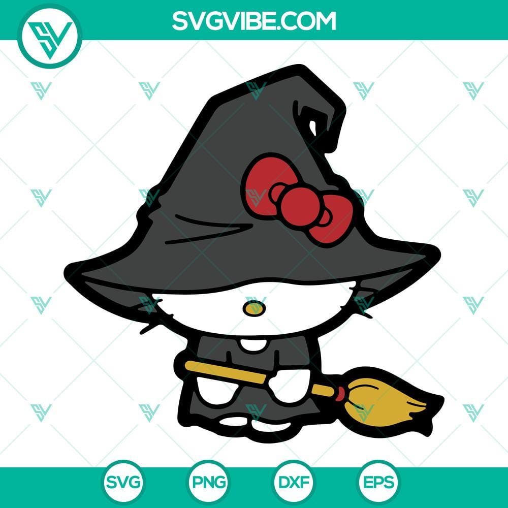 Hello Kitty Witch SVG, Hello Kitty Halloween SVG PNG DXF EPS Hello Kitty Witch Halloween SVG files for download in PNG, DXF, EPS formats.