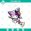 Cute Hello Kitty Witches Halloween SVG with PNG, DXF, and EPS cut files for download - perfect for DIY crafts and decorations.