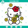 Hello Kitty With Pineapple SVG file, featuring a cute Kitty Cat in a summer theme, available for download in PNG, DXF, and EPS formats.