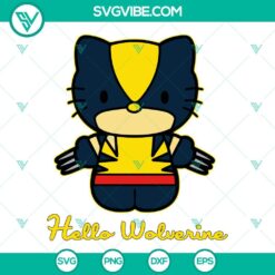 Hello Kitty Wolverine themed SVG, PNG, DXF, and EPS cut files for download. Ideal for crafting projects and fans.