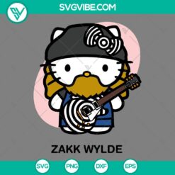 Hello Kitty Zakk Wylde design in SVG, PNG, EPS, and DXF file formats for download. Ideal for fans of Zakk Wylde and Hello Kitty.