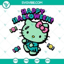 Hello Kitty zombie Halloween SVG file with festive design for crafts, PNG DXF EPS cut files. Perfect for holiday projects.
