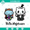 Jack and Sally Hello Kitty Halloween SVG file featuring Hello Nightmare design, perfect for Halloween crafts and decorations.