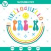 Hello Pre-K SVG design with vibrant Back to School and First Day of School elements for crafting.