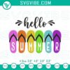 Hello Summer flip flops embroidery designs, ideal for fun beach-themed machine files. Perfect for summer projects.