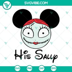 Jack Skellington and Sally Mickey Head SVG files, perfect for Halloween crafts and Disney fans.