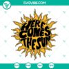Here Comes The Sun SVG design inspired by The Beatles song, perfect for summer projects, SVG download.