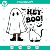 Hey Boo Ghost Girls With Ghost Cat SVG File for Spooky Halloween, featuring cute and playful Halloween characters in a fun graphic design.