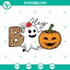 Leopard print boo ghost and pumpkin Halloween SVG files download for a spooky and stylish Halloween crafting project.