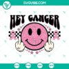 Hey Cancer SVG with Leopard Print Smiley Face Breast design, featuring "Fuck Cancer" text. Perfect for cancer awareness projects.
