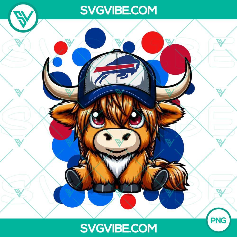 Highland Cow Buffalo Bills Football PNG File File Highland cow with Buffalo Bills football design PNG file, ideal for sports-themed digital projects.