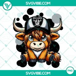 Highland cow Las Vegas Raiders football team mascot logo PNG file for merchandise, sports designs.
