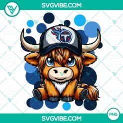 Highland cow Tennessee Titans football logo PNG. Unique design for sports fans.