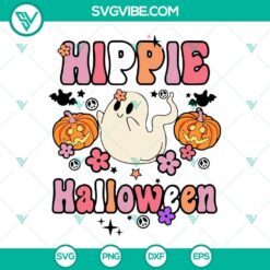 Hippie Halloween SVG Files featuring Ghost And Pumpkin designs for Halloween crafts and projects.