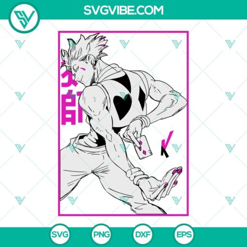 Hisoka Morow SVG download with Hunter x Hunter SVG images in PNG, DXF, EPS cut files. Perfect for anime fans.