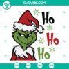 Ho Ho Ho Grinch Christmas SVG File with Merry text, featuring Grinch SVG images. Festive holiday design for crafts.