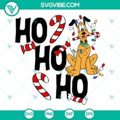 Pluto Christmas SVG with "Ho Ho Ho" design for cutting machines. Download PNG DXF EPS cut files for holiday crafting projects.