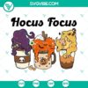 Hocus Pocus Halloween Coffee Latte SVG download with a spooky and fun theme for Halloween coffee lovers.