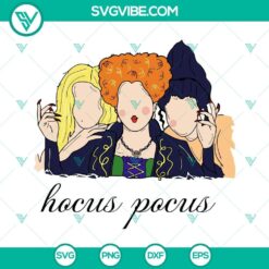 Hocus Pocus Sanderson Sisters SVG Silhouette featuring witchy design elements. Ideal for Halloween crafts and decor.