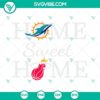 Miami Heat and Dolphins SVG files with "Home Sweet Home" design, perfect for Miami sports fans. Dolphins and Heat logo included.