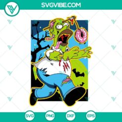 Homer Zombie Simpson SVG File for Halloween, PNG DXF EPS design.