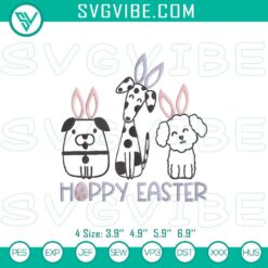 Hoppy Easter Bunny Animals embroidery file, cute holiday design for crafts.