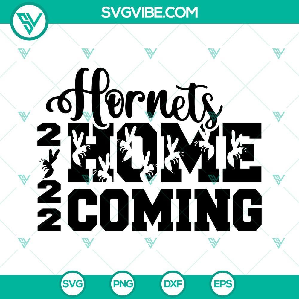 Hornets Homecoming 2022 SVG DXF EPS PNG Cricut Silhouette Hornets Homecoming 2022 SVG design for Cricut and Silhouette in DXF, EPS, PNG formats perfect for crafts and projects.
