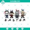 Horror movie characters Easter bunny theme SVG design for download - Horror Happy Easter SVG images with spooky twist.
