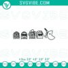 Horror characters Pac-Man Halloween embroidery designs, retro spooky digital files for crafts and Halloween decorations.