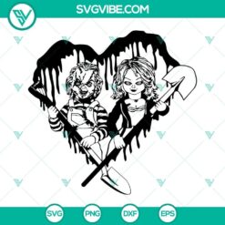 Chucky and Tiffany horror movie couple SVG files with Chucky images.