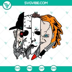 Horror movie killers Halloween SVG image with scary characters, perfect for Halloween projects.