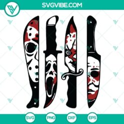 Horror Movie Characters In Knives SVG Download, Halloween SVG File, Michael