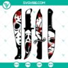 Horror movie characters in knives SVG file for Halloween featuring Michael Myers, perfect for spooky crafts and projects.