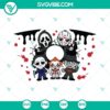 Horror movie characters Starbucks cup SVG files with scary killer full wrap design for Halloween theme.