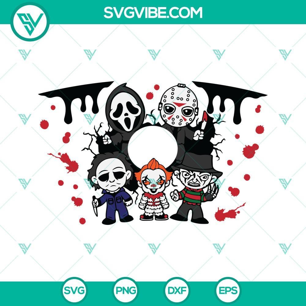 horror-movie-characters-starbucks-cup-svg-scary-killer-full-wrap-for-starbucks-24oz-cold-cup-svg-png-dxf-eps-instant-download-9-mockup.jpg Horror movie characters Starbucks cup SVG files with scary killer full wrap design for Halloween theme.