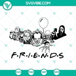 Horror movie friends SVG bundle with scary movie designs for download.